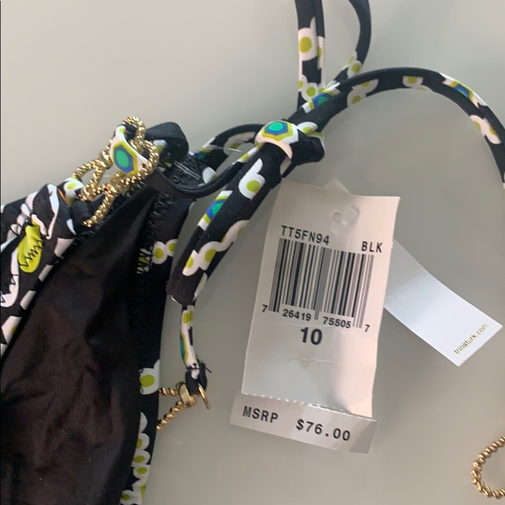 Nwt Trina Turk String Bikini Bottom Gold Accents - image 5